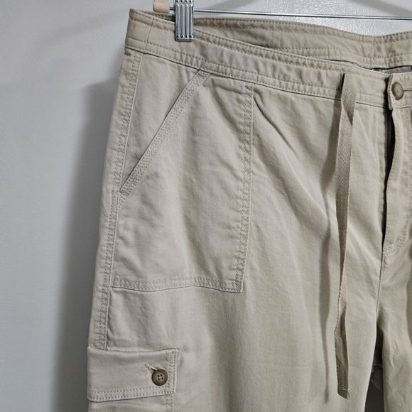 LL Bean Size 20 Khaki Southport Favorite Fit Cargo Flannel Lined Pant 296901 NWT - Picture 2 of 9